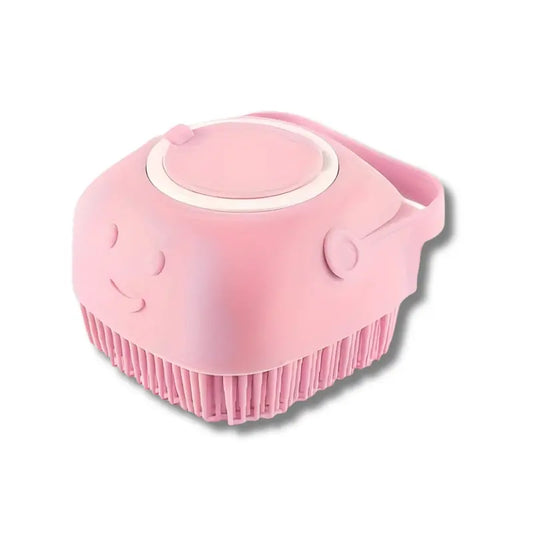 Pet Bath Soap Dispenser and Massage Brush - Silicone Rubber Grooming Tool with Soft Bristles for Dogs and Cats, Essential Accessory for Pet Hair Care and Shower Grooming