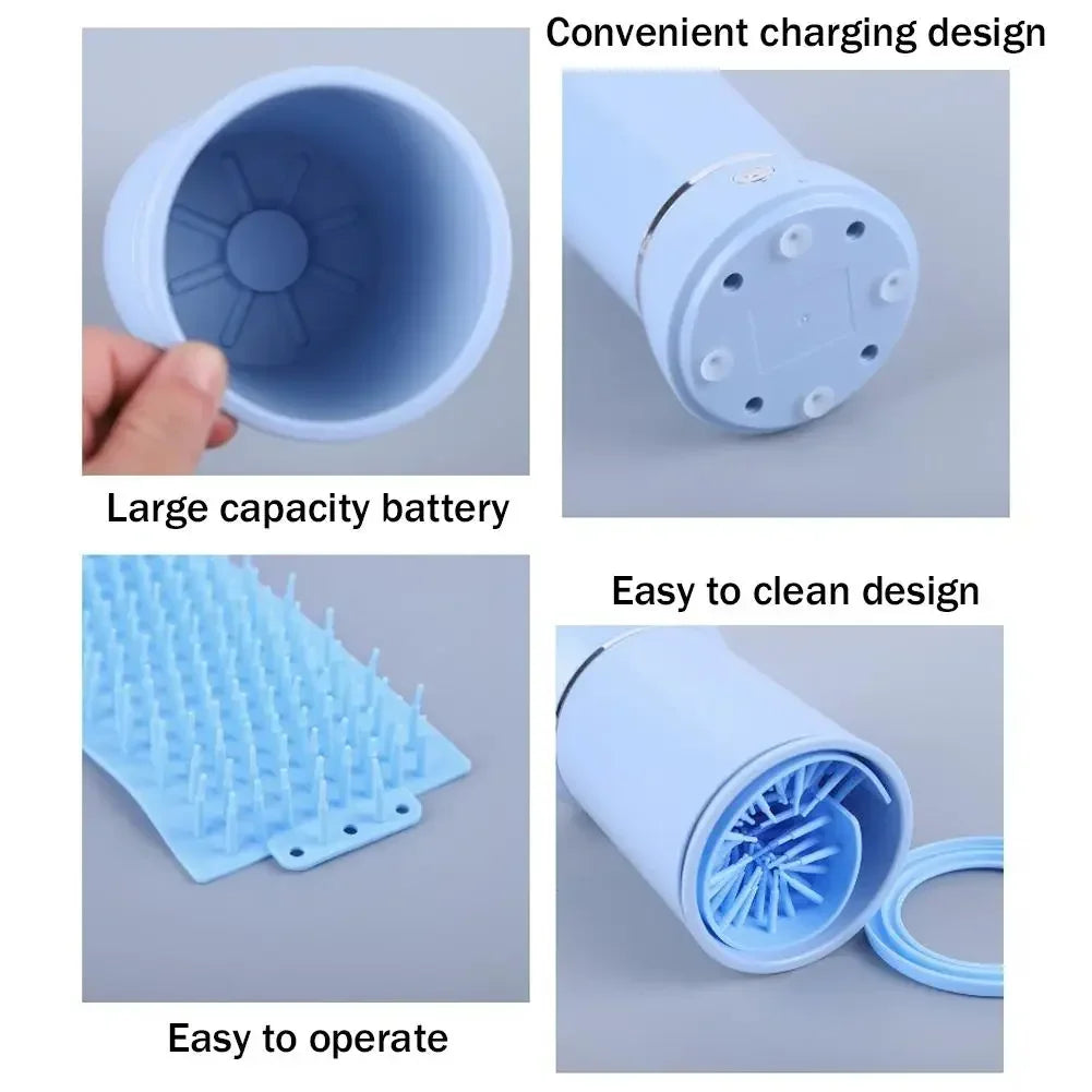 Electric Automatic Dog Paw Cleaner and Massager - USB Rechargeable Foot Washer for Small, Medium, and Large Dogs