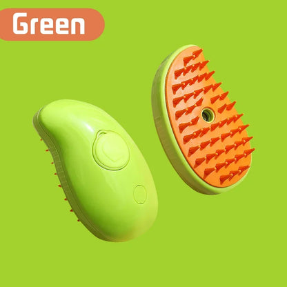 3-in-1 Pet Massage Brush with Steam Spray Function - Foldable, Rotatable Hair Removal Comb for Cats and Dogs