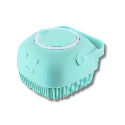 Pet Bath Soap Dispenser and Massage Brush - Silicone Rubber Grooming Tool with Soft Bristles for Dogs and Cats, Essential Accessory for Pet Hair Care and Shower Grooming