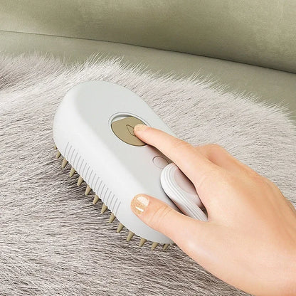 3-in-1 Pet Massage Brush with Steam Spray Function - Foldable, Rotatable Hair Removal Comb for Cats and Dogs