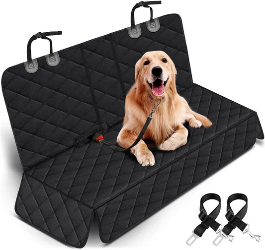 Dog Car Seat Cover - Waterproof and Durable Back Seat Protector for Pets, Fits Most Cars, SUVs, and Trucks (53" Width) - Black