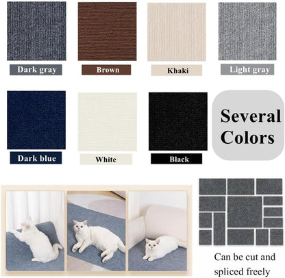 Cat Scratch Furniture Protector Mat - Self-Adhesive DIY Cat Scratch Pad for Cat Trees, Doors, and Couches (Dark Gray, 11.8 x 23 Inches)