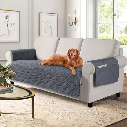 TAOCOCO Waterproof Pet Sofa Cover with Non-Slip Backing, Washable Protector for 3-Cushion Couches, Includes Side Pocket