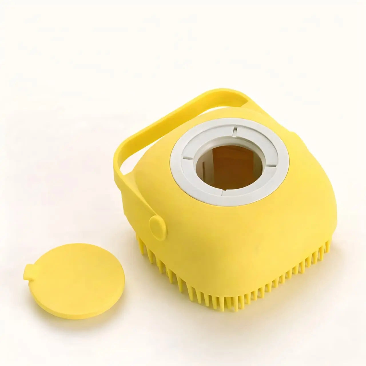 Pet Bath Soap Dispenser and Massage Brush - Silicone Rubber Grooming Tool with Soft Bristles for Dogs and Cats, Essential Accessory for Pet Hair Care and Shower Grooming
