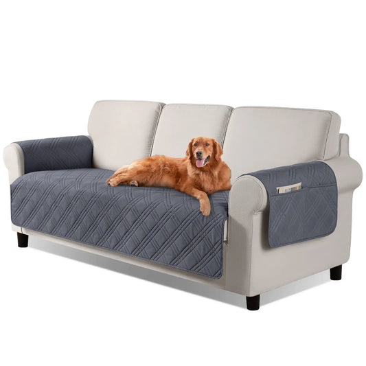 TAOCOCO Waterproof Pet Sofa Cover with Non-Slip Backing, Washable Protector for 3-Cushion Couches, Includes Side Pocket