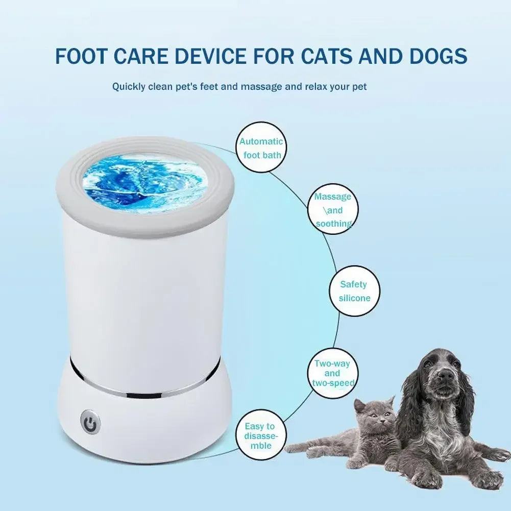 Electric Automatic Dog Paw Cleaner and Massager - USB Rechargeable Foot Washer for Small, Medium, and Large Dogs